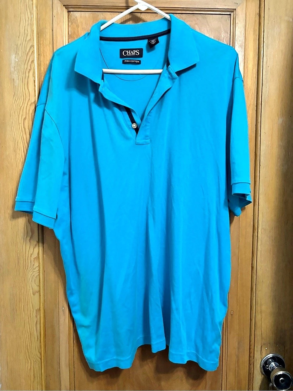 Chaps Pima Cotton Short Sleeve Polo Blue